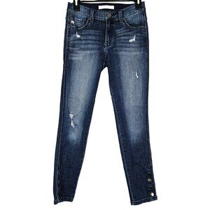 KanCan Distressed Snap Button Leg Skinny Jean 5/26 KC8202D